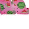 Watermelon And Seeds Linen Ribbon, 2.5" X 10Yd